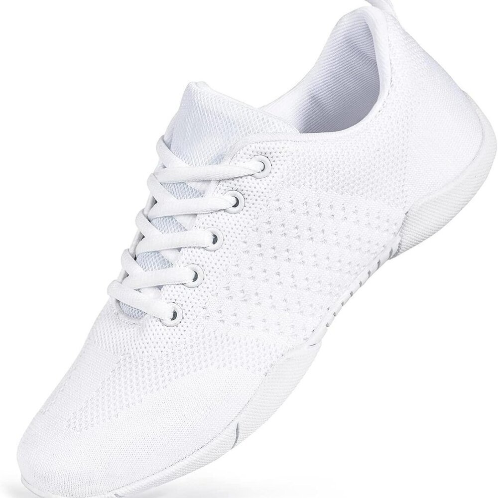 White Cheerleading Shoes for Women Youth Wide Mesh Breathable Supportive